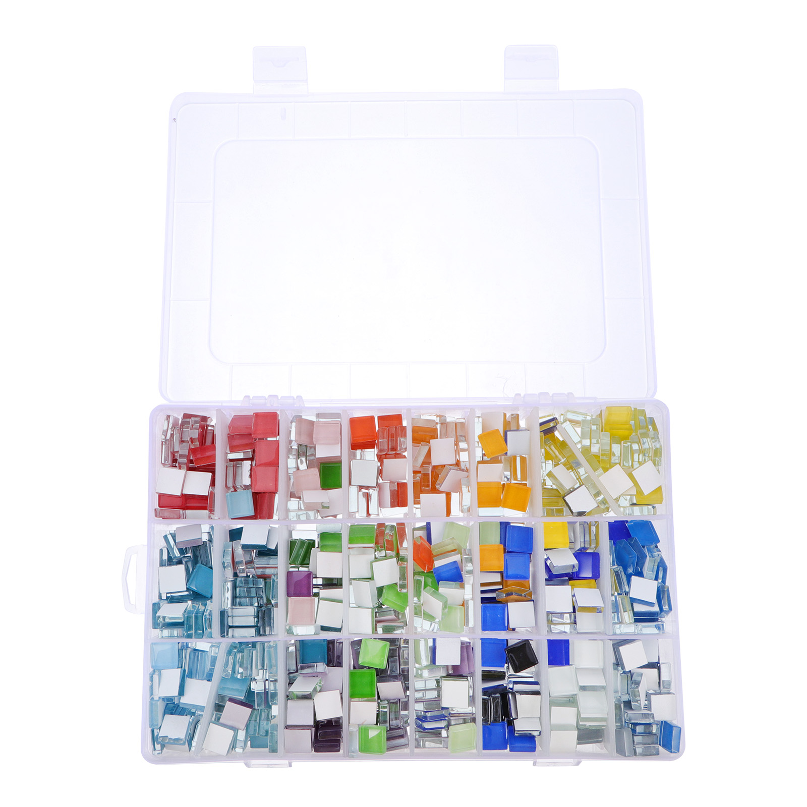 Frcolor Mosaic Glass Tile Pieces Stained Crafts Tiles Square Arts Piece Stepping Stone Colorful Diy Art